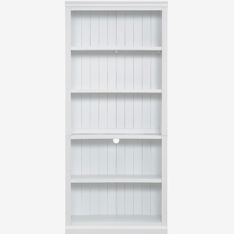 83.4" Tall Wood Bookcase with light strip, 5-Tier Decor Bookshelves with Adjustable Shelves, Free Standing Storage Organizer