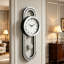 Mirrored Wall Clock with Crushed Diamond Inlay & Decorative Pendulum – 80cm Glam Design