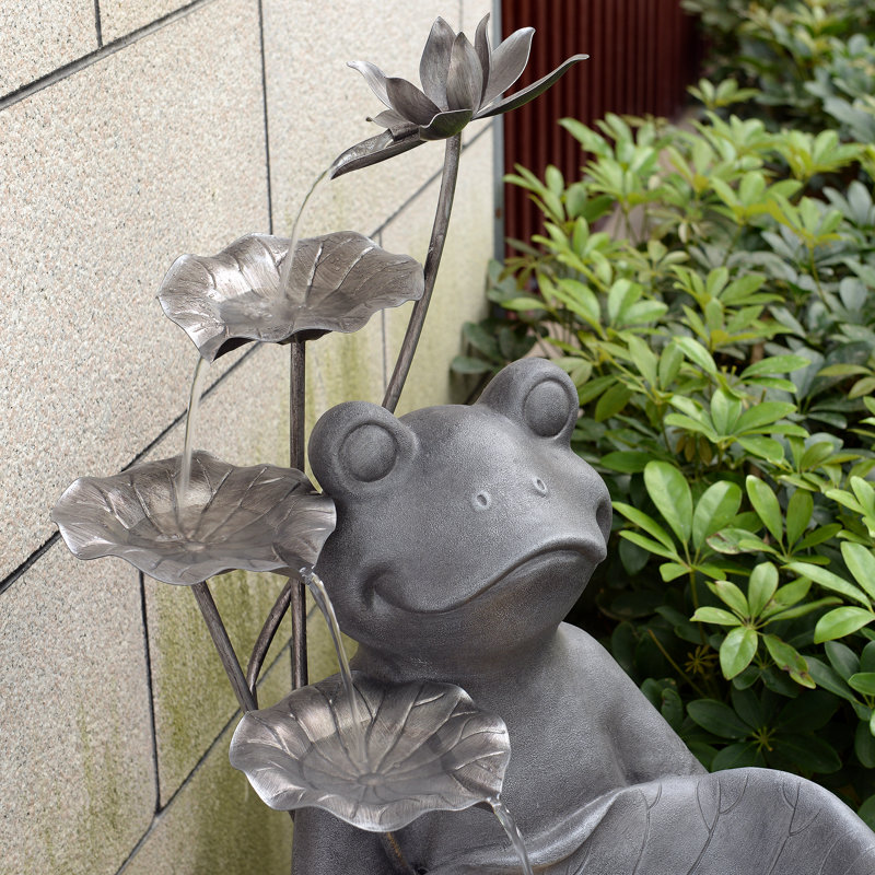 Frog Fountain with LED Light