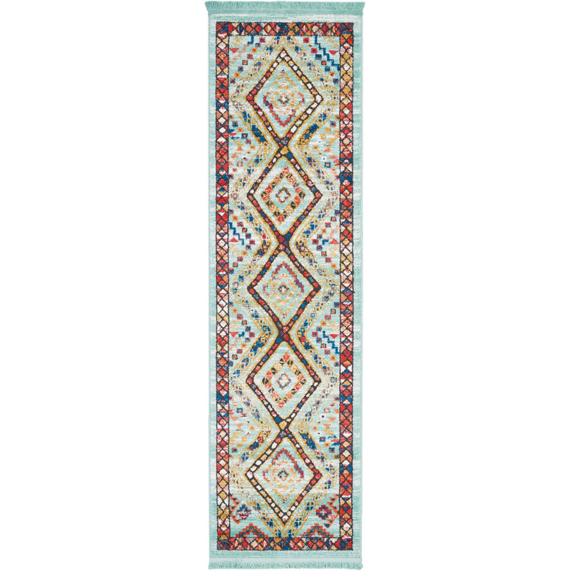 Tapis turquoise, Tapis de couloir 2 pi 2 po x 7 pi 9 po