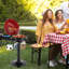 1600W Portable Double Layer Electric BBQ Grill With Stand Red-110979104