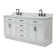 Tidworth 72'' Solid Wood Double Bathroom Vanity with 1.5'' Carrara Marble Top, Rectangular Sinks
