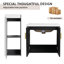 Armoire de salle de bain flottante minimaliste moderne Caspian avec lavabo en céramique et contreplaqué