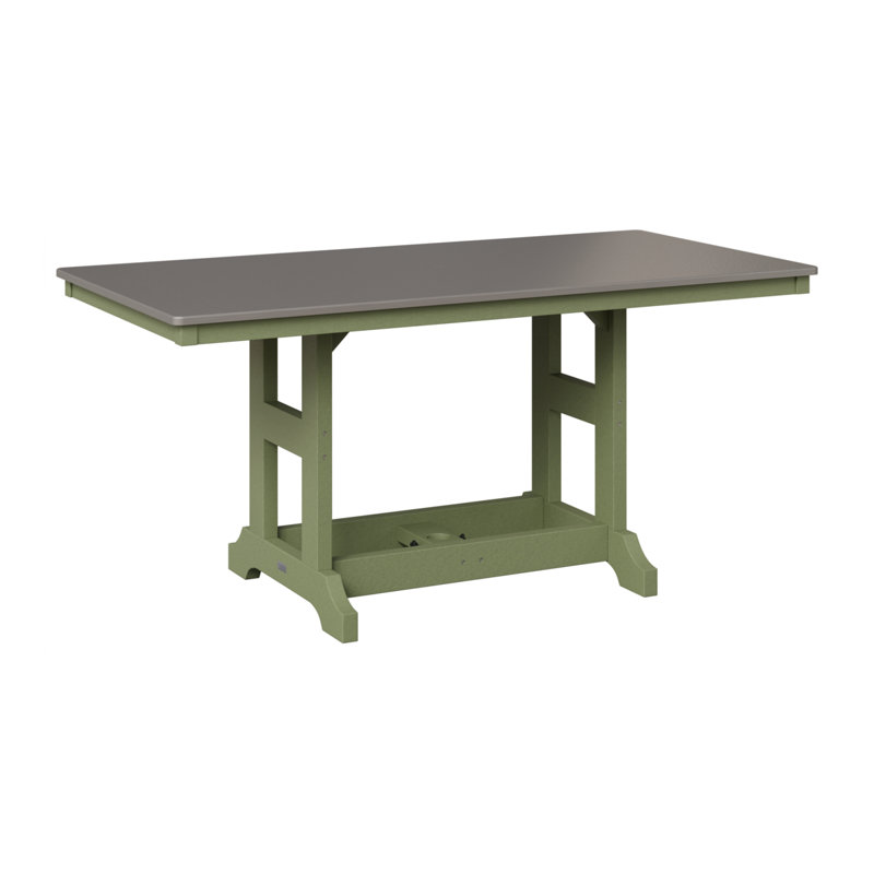 Table de bar rectangulaire Berlin Garden, H 39,5 po x l 66 po x P 33 po, Acier inoxydable martelé, Sauge