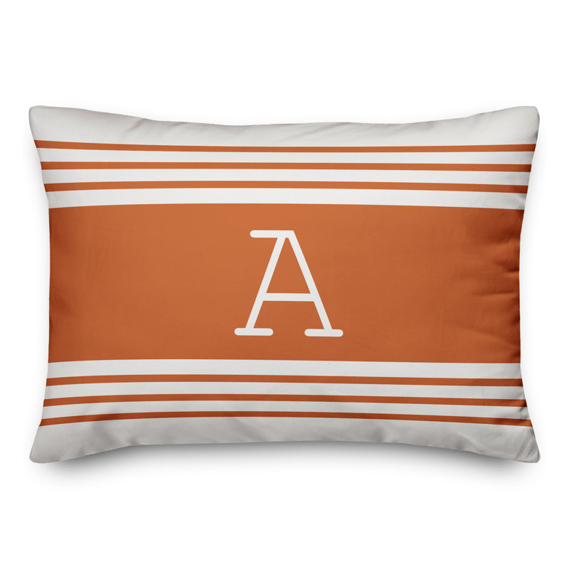 Striped Throw Pillow, A, Orange