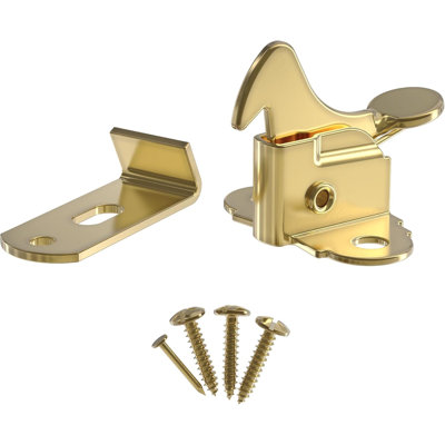 Brass Plated Spring Action Elbow Door Catch & Latch