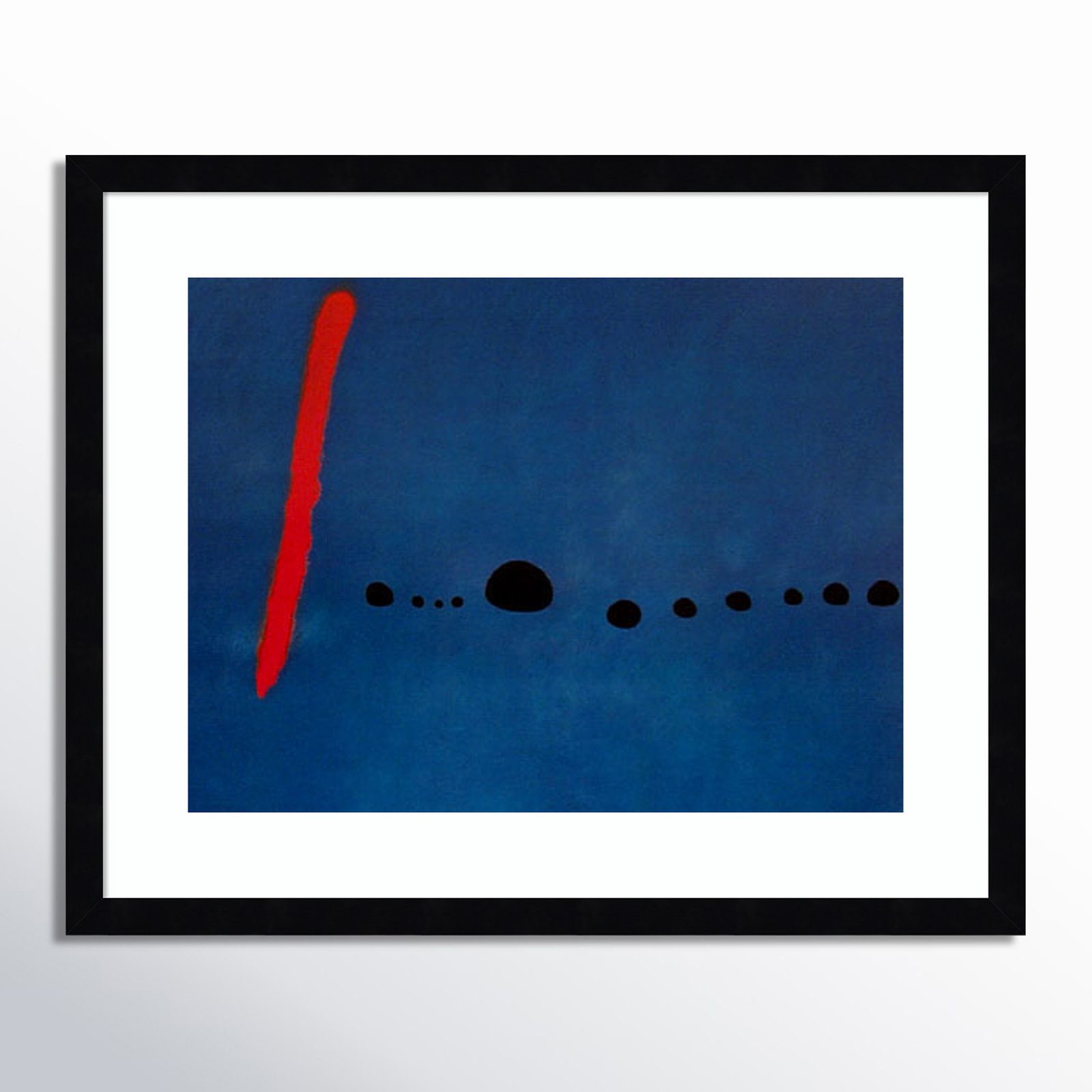 Bleu II by Joan Miro, Black Framed Paper, 17.12" H x 21.12" W x 0.88" D