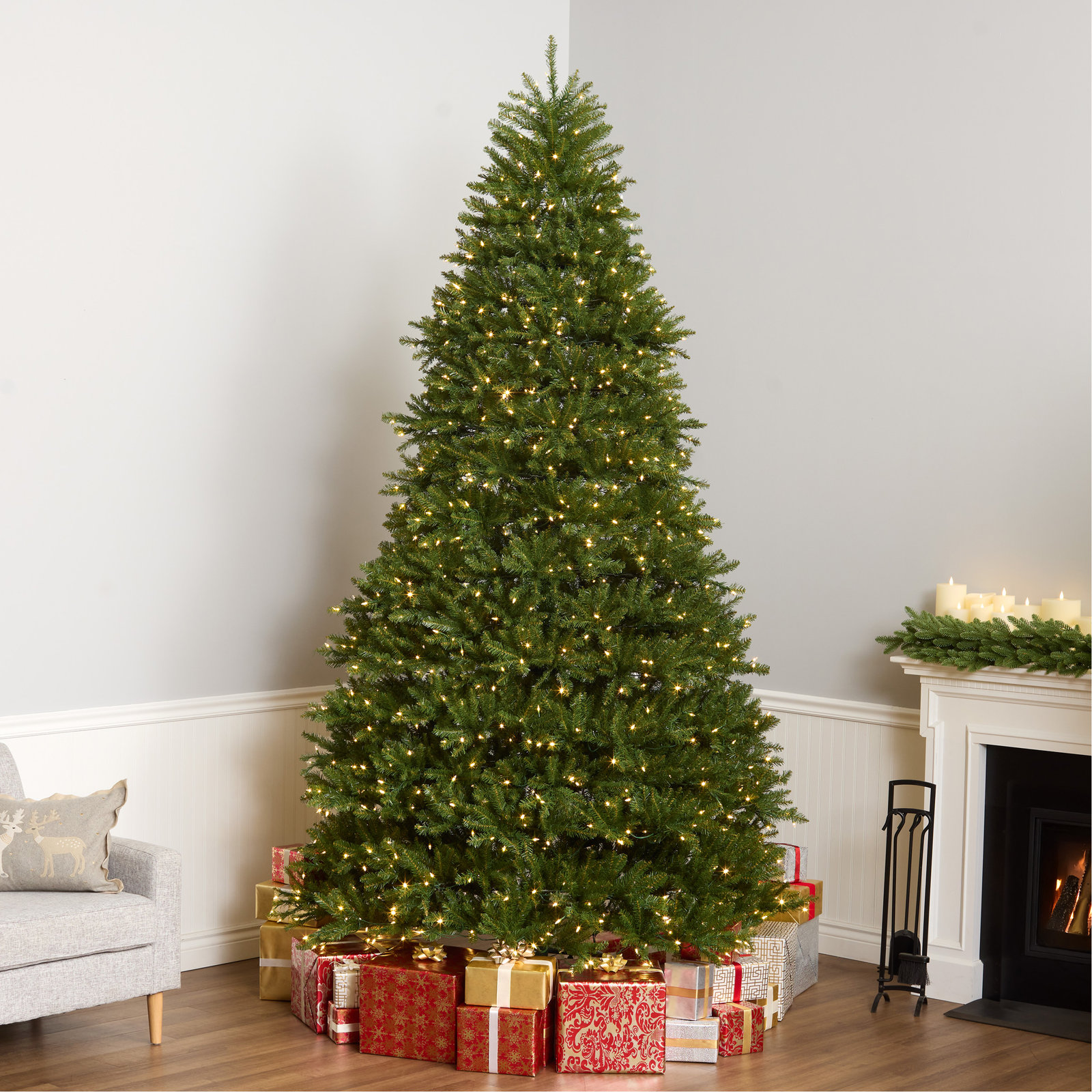Leterra Dunhill Pre-Lit Fir Christmas Tree, 10'