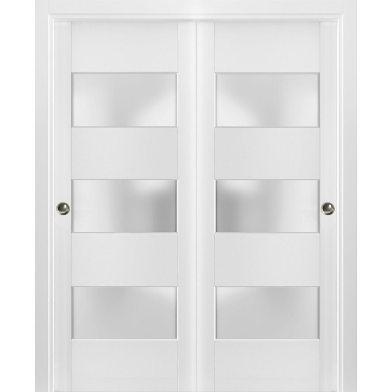 Portes coulissantes en verre Lucia, 84 po x 80 po