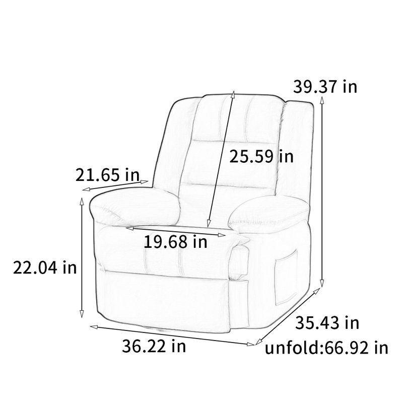 Fauteuil inclinable multifonctionnel et confortable, Orange