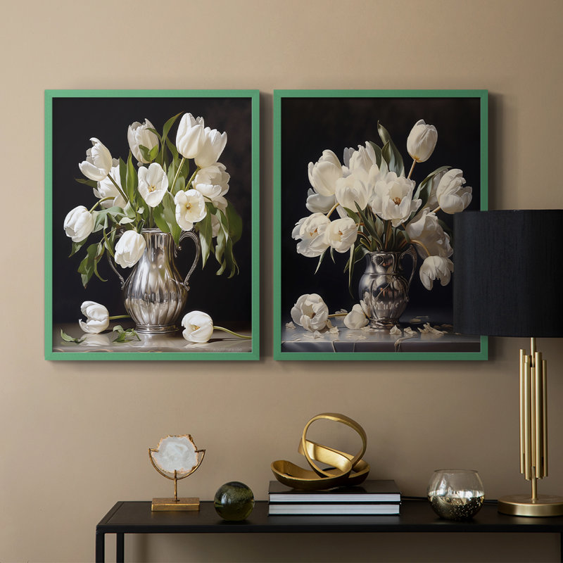 Série FLORAL DCCD - reproduction encadrée de qualité supérieure - prête à être accrochée - aucun clou requis - aucun clou requis
