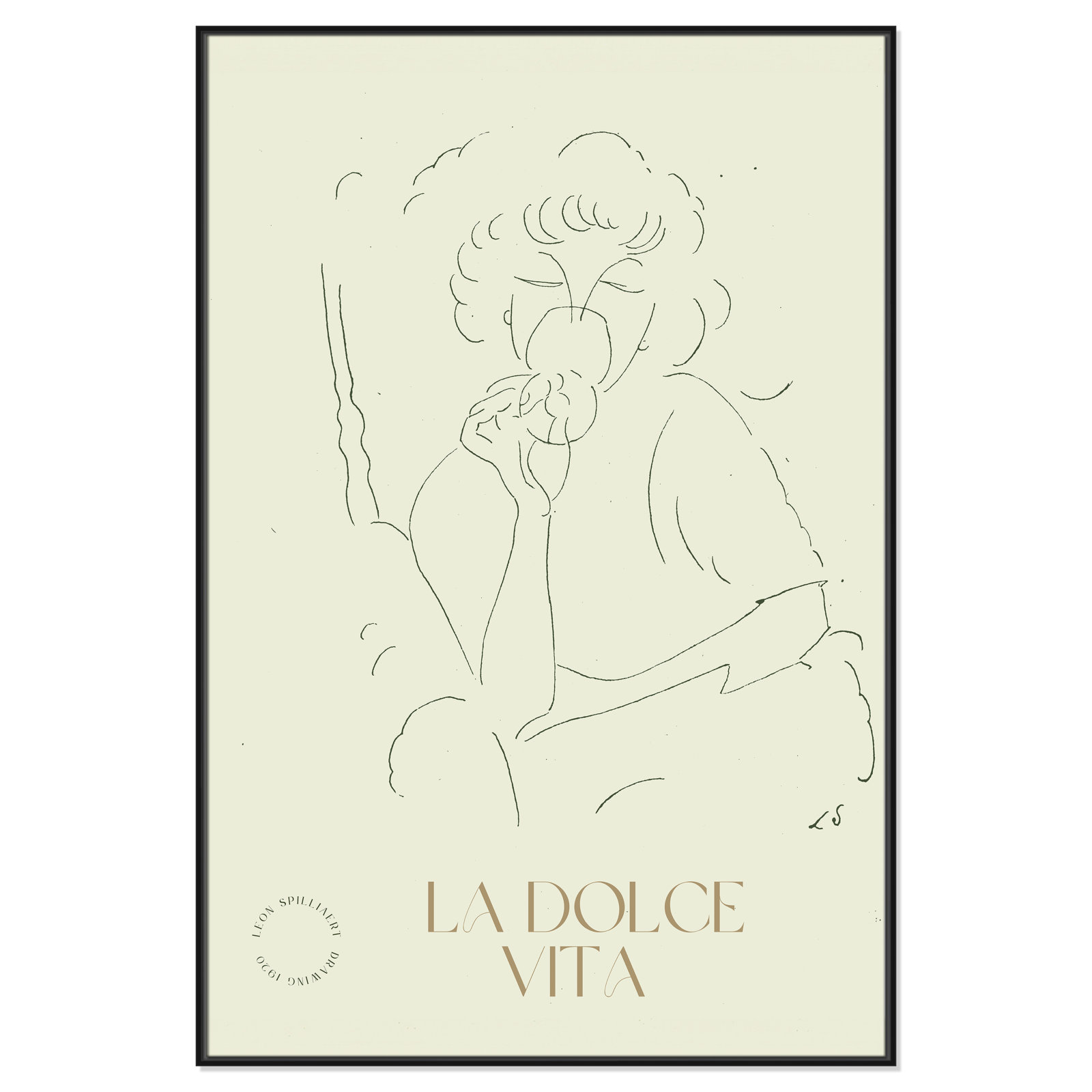 La Dolce Vita Print by Permild & Rosengreen x Léon Spilliaert, Black, 61.5" H x 41.5" W