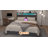 Upholstered Bed Frame With 4 Storage Drawers And Headboard, Bed Frame With LED Lights And Charging Station-1425891091