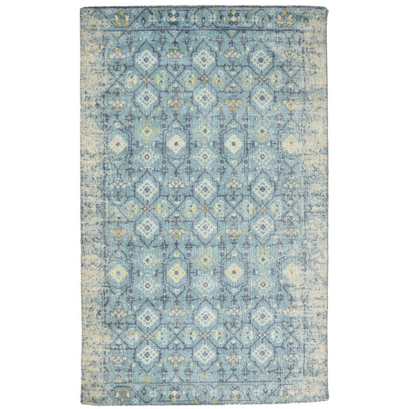 Tapis de zone turquoise Gino, Rectangle 5 pi x 8 pi