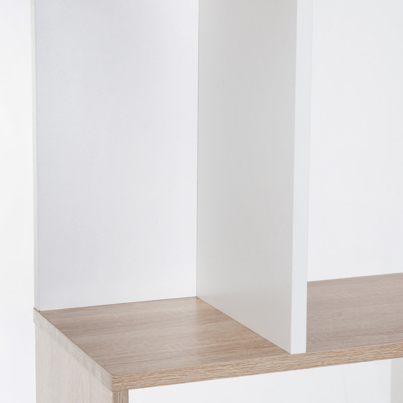184.5cm H x 60cm W Standard Bookcase, Brown/White