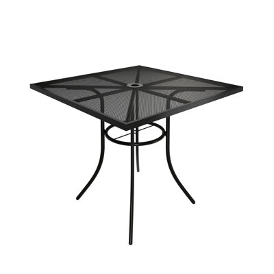 Mykailah Outdoor Square Dining Table with Mesh Design Garden Furniture Steel by Red Barrel Studio