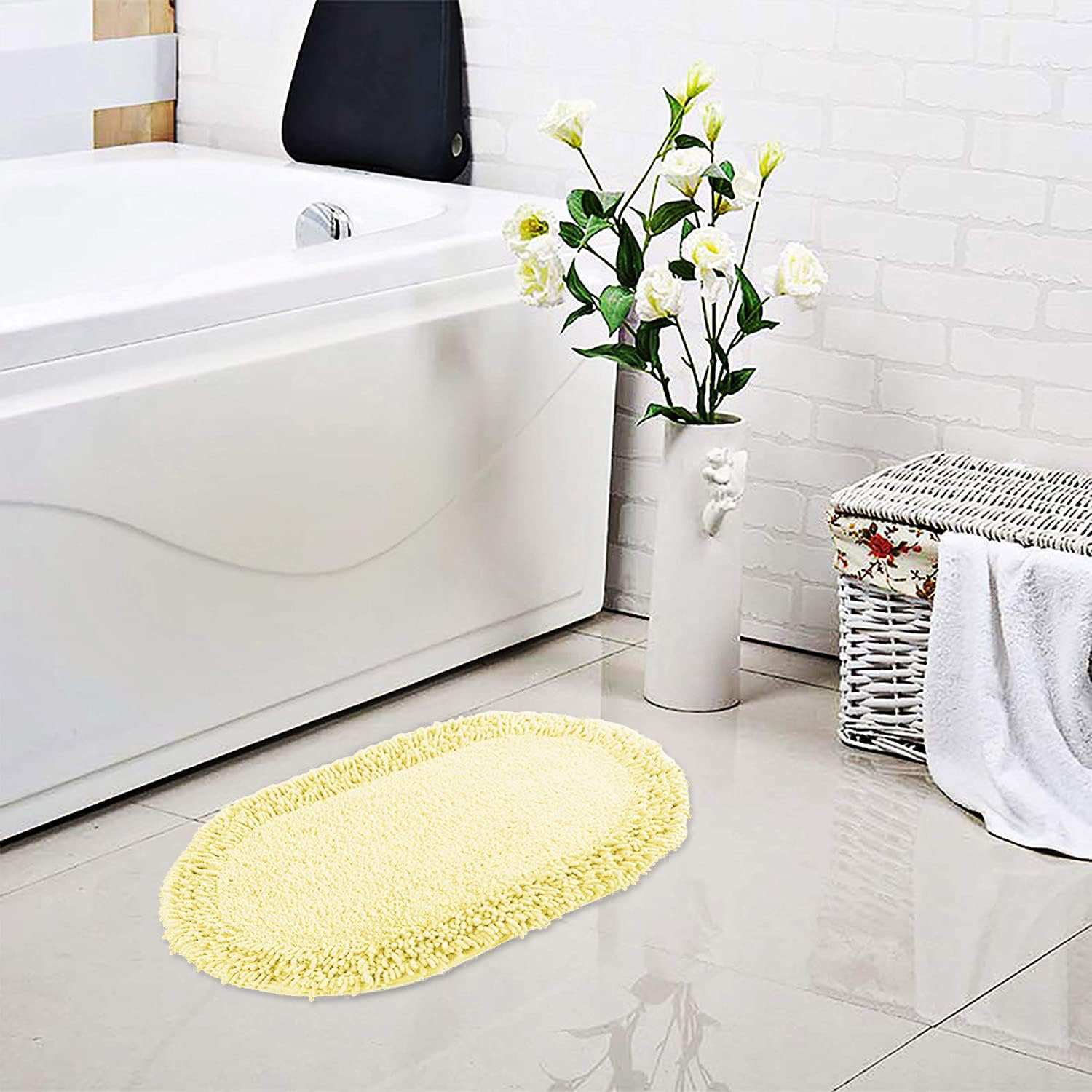 Latitude Run?? Cotton Chenille Bathroom Rug - Super Absorbent Soft Bath ...