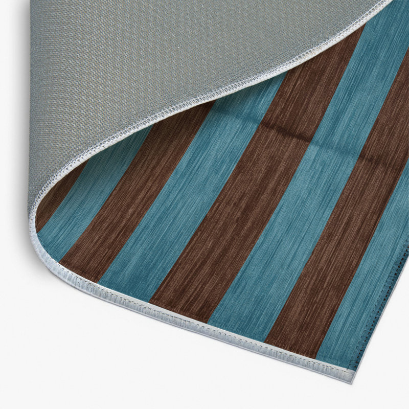 Tapis intérieur / extérieur bleu HorizontalStripes, Rectangulaire 2 pi x 3 pi