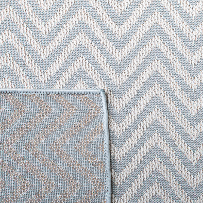 Martha Stewart Indoor Outdoor Performance Machine Washable Chevron Indoor/Outdoor Area Rug, Rectangle 5'3" x 7'6"