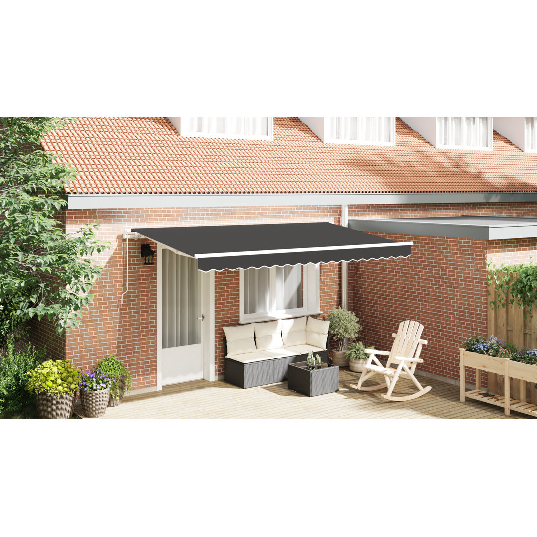 Vidaxl Retractable Awning Anthracite 400 X 200 Cm Polyester, Aluminium