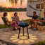 Smart End Table With Bluetooth Speaker: Round Side Table Led Nightstand With Usb Port For U-disc-919353710-919353708