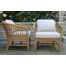 Chaise de patio en teck Dunkirk avec coussins Sunbrella