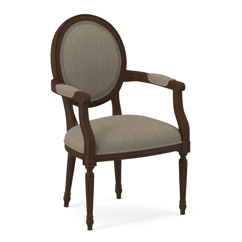 Dauphin Arm Chair, American Walnut, Libby Linen