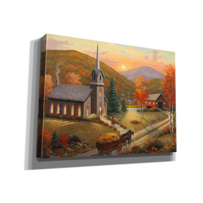 «Autumn In Vermont» par John Zaccheo, H 40 po x l 54 po x P 1,5 po