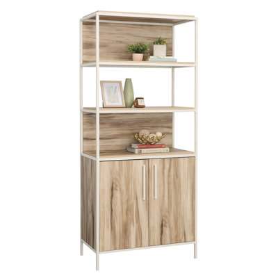 Bookcase With Doors, Brown finish