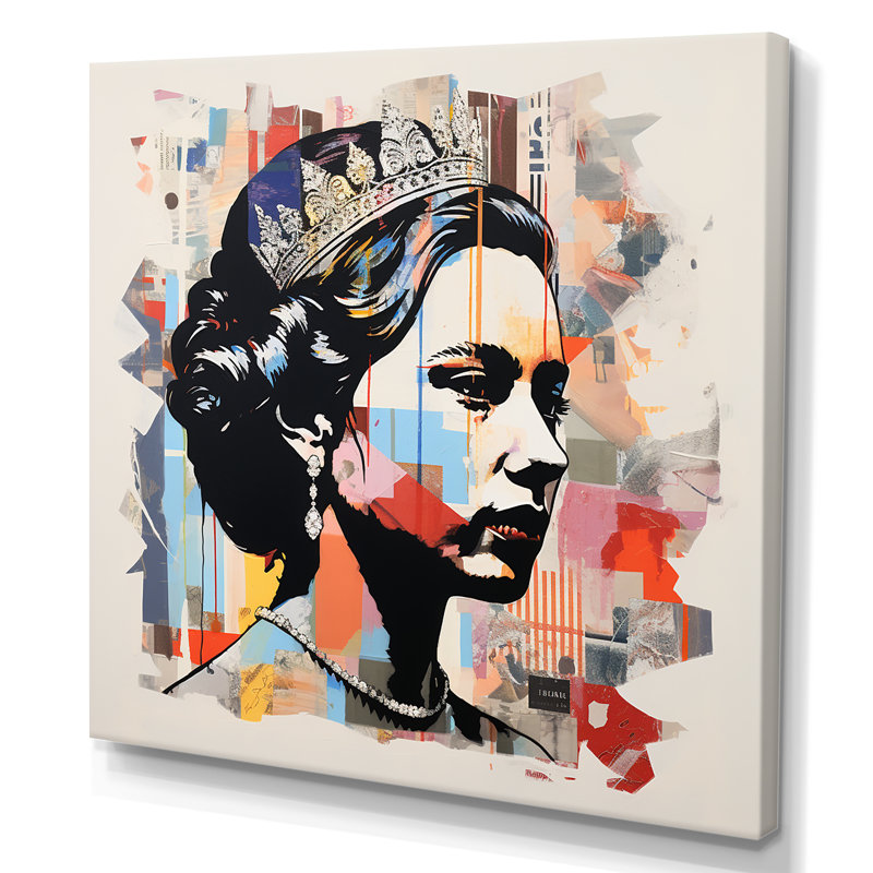 Queen Elizabeth S Magazine Collage I - célébrité, art mural, Toile tendue, H 30 po x l 30 po x P 1,5 po