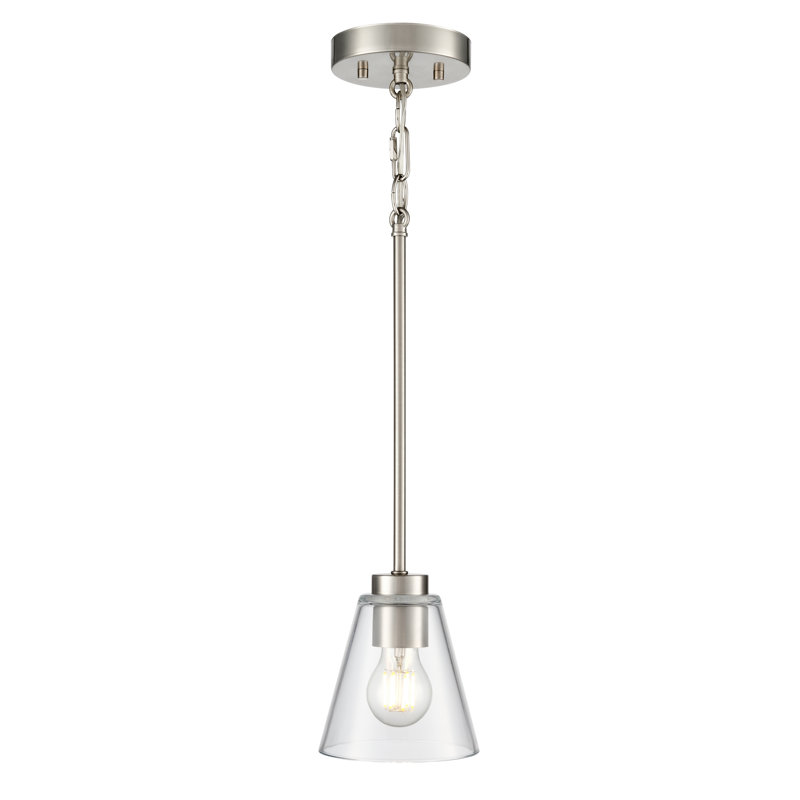 Strayhan 5.75" 1-Light Mini Pendant - Brushed Nickel, Brushed Nickel