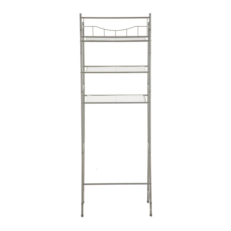 Étagère de rangement à 3 tablettes au-dessus de la toilette, Noir, noir, noir, noir