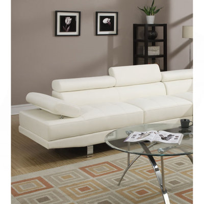 Canapé modulaire en similicuir blanc