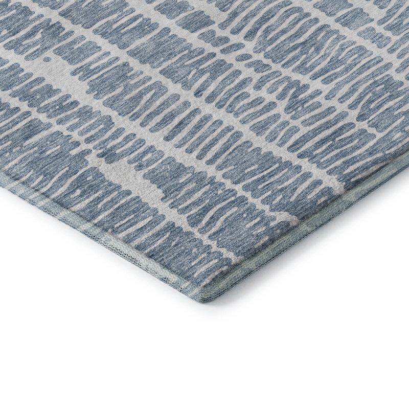Premium Machine Washable Prisco Blue Rug, Rectangle 1'8" x 2'6"