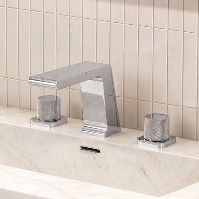 Robinet de salle de bain surdimensionné à 3 trous et 2 poignées avec drain