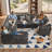 Hogle Modular Plush Corduroy U-Shaped Sectional-104667095
