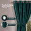  Thick Thermal Blackout Curtains Velvet 66x72 Inch Eyelet Ring Top Green