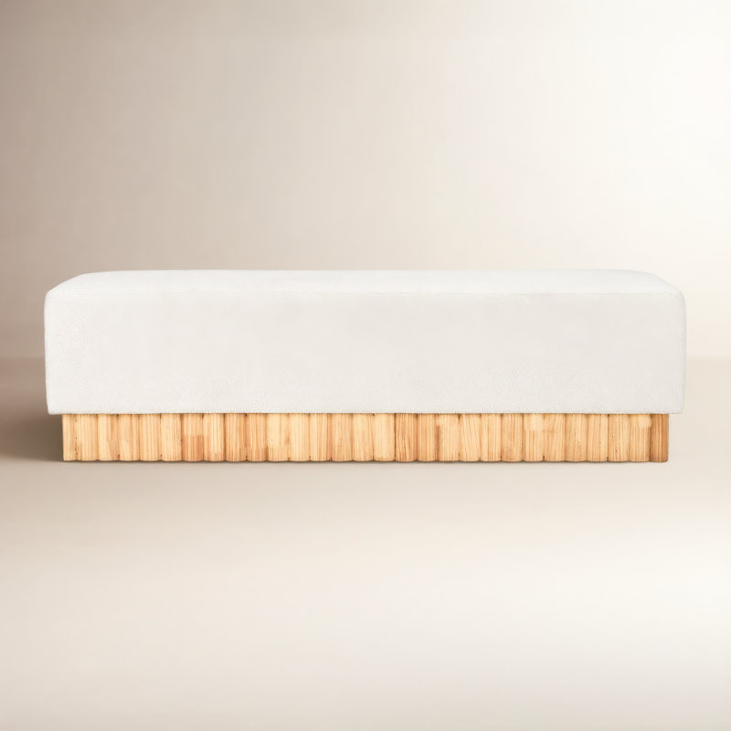 Peridot Upholstered Bench, Oak