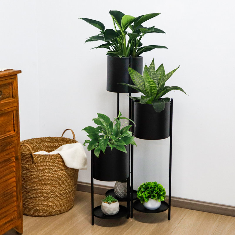 Support pour plante à fleurs 6 niveaux, Noir