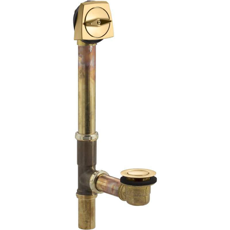 Drain de baignoire Clearflo, Laiton brossé moderne éclatant