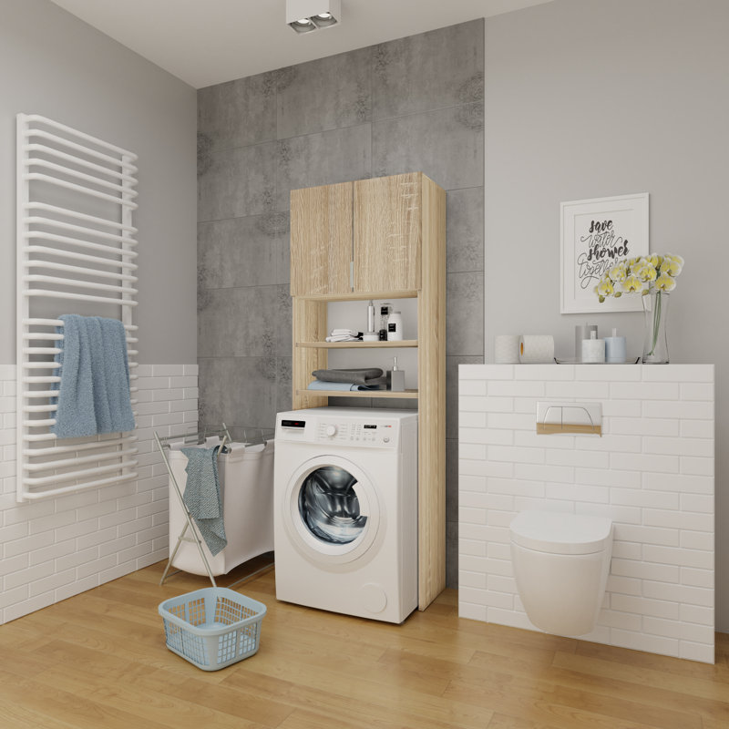 Nayyirah Solid + Manufactured Wood Laundry Room Organiser, Oak