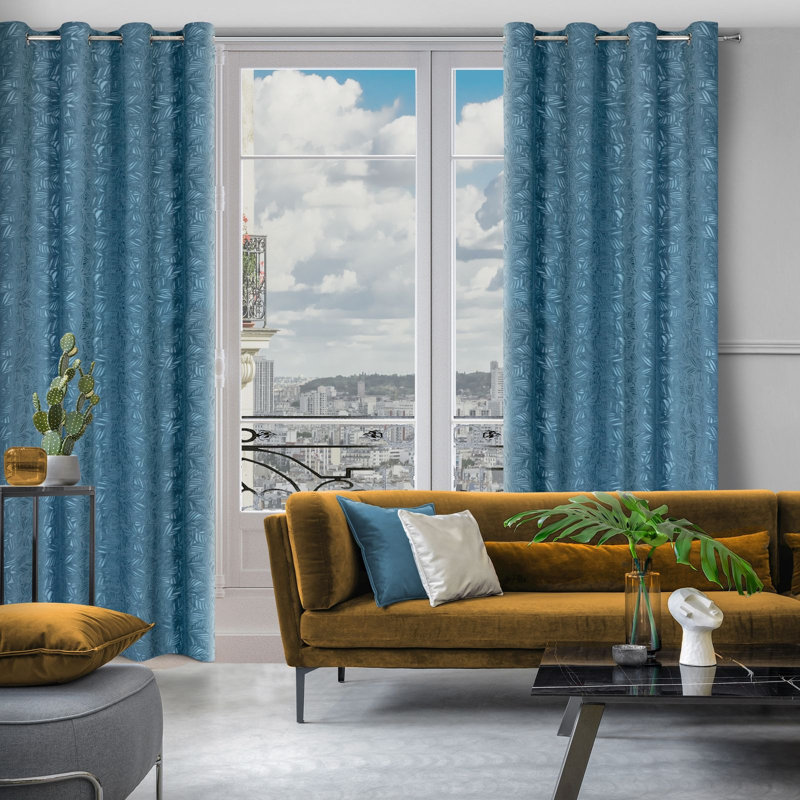 Abinash Blackout Curtain, Blue