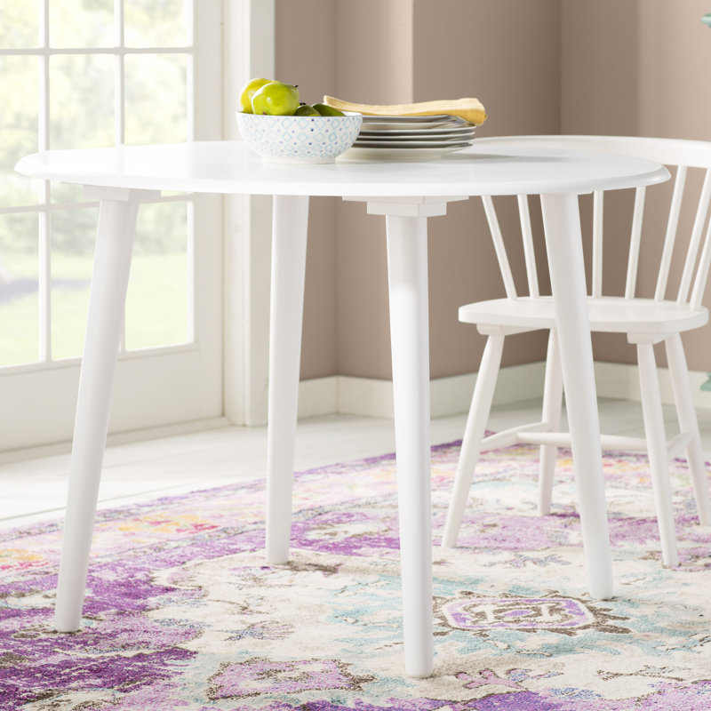 Demi-Lee Round Solid Wood Dining Table, White