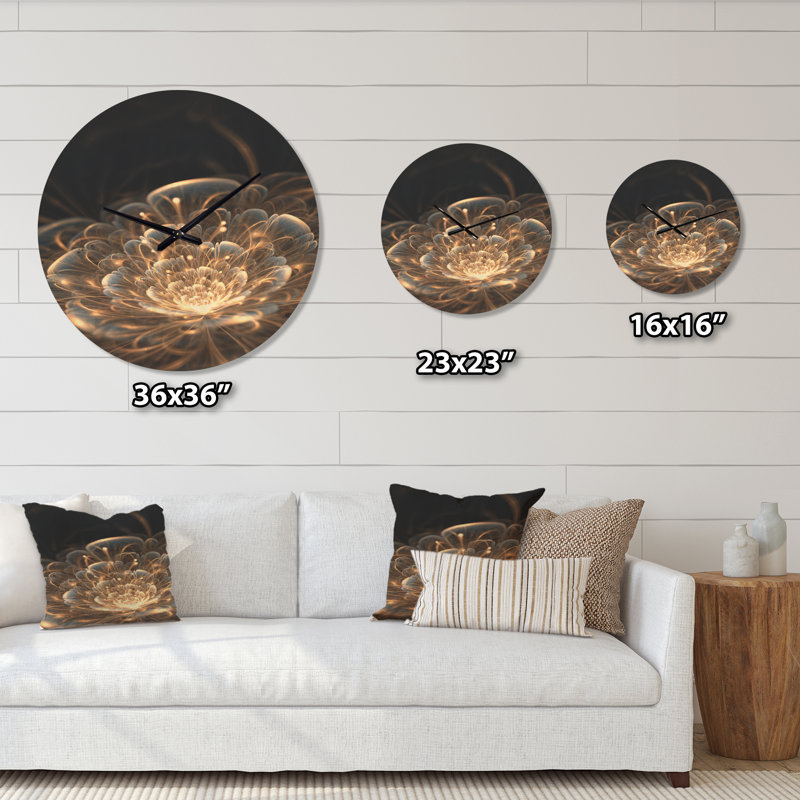 Horloge murale Fractal Flower with Rays, Grand