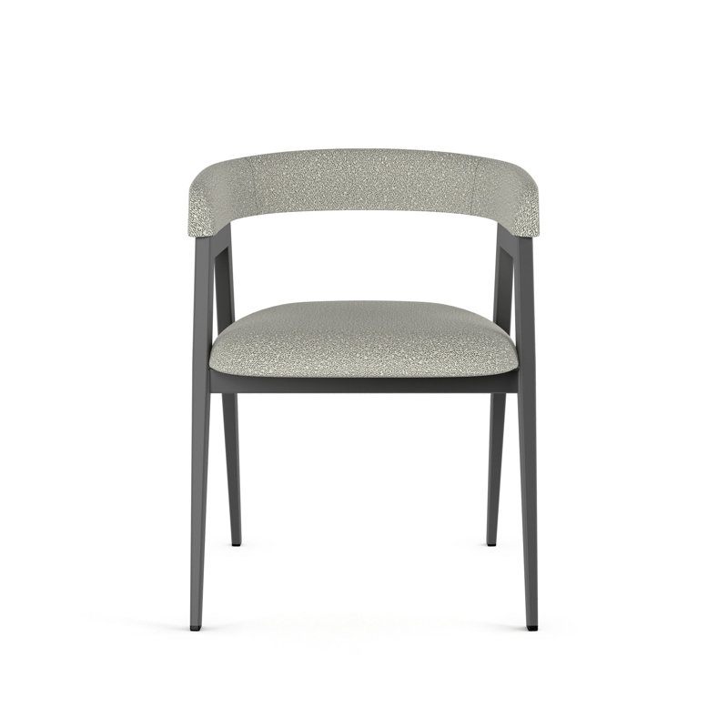 Chaise avec accoudoirs Evelio, Gris foncé, Beige clair / gris