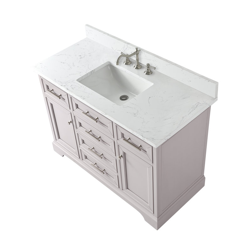 Thompson 48" W Single Vanity, Taupe/Brushed Nickel