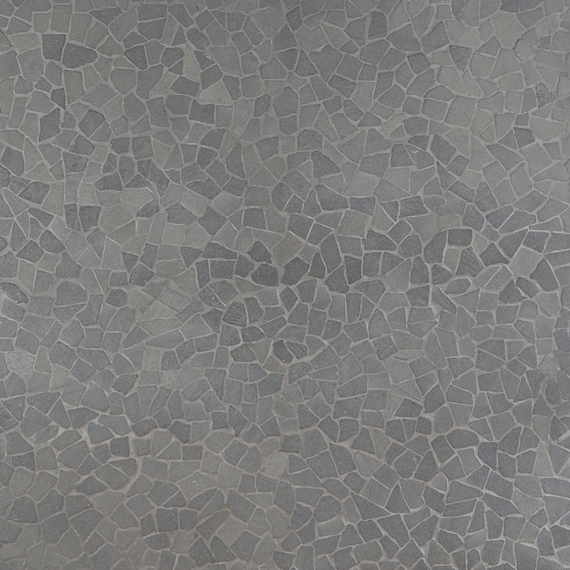 Bond Tile Picturesque Tumbled 11.81 in. x 11.81 in. Gray Floor and Wall Mosaic (0.97 sq. ft. / Sheet), Black Lava