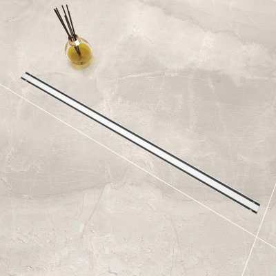 360° Rotating Narrow Linear Shower Drain Complete Set with Odor Stop and Hair Strainer , 304 Stainless Steel