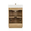 Clairence Meuble-lavabo autoportant à simple cuve en chêne clair avec plateau en quartz de Carrare-289185528