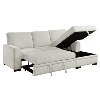 96" Wide Chenille Sleeper Sofa & Chaise by Latitude Run